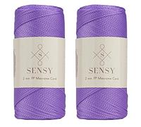 Sensy Premium 2 Pack of 2mm 251 Yards Polyester Rope 100% Polypropylene Cord Macrame Cord 2mm Crochet Bag Cord Macrame Rope Crochet Thread Gift for Knitter (Lilac)