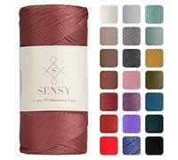 Sensy Premium 2mm 251 Yards Polyester Rope 100% Polypropylene Cord Macrame Cord 2mm Crochet Bag Cord Macrame Rope Crochet Thread Gift for Knitter (Dusty Rose)