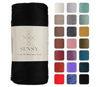 Sensy Premium 2mm 251 Yards Polyester Rope 100% Polypropylene Cord Macrame Cord 2mm Crochet Bag Cord Macrame Rope Crochet Thread Gift for Knitter (Black)