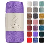 Sensy Premium 2mm 251 Yards Polyester Rope 100% Polypropylene Cord Macrame Cord 2mm Crochet Bag Cord Macrame Rope Crochet Thread Gift for Knitter (Lilac)