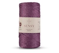Sensy Premium 2mm 251 Yards Sparkle Polyester Rope 90% Polypropylene 10% Polyester Cord Macrame Cord 2mm Crochet Bag Cord Macrame Rope Crochet Thread Gift for Knitter (Purple Sparkle)