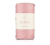 Sensy Premium 3mm 131 Yards Polyester Rope 100% Polypropylene Cord Macrame Cord 3mm Crochet Bag Cord Macrame Rope Crochet Thread Gift for Knitter (Pink)