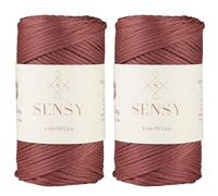 Sensy Premium 3mm 131 Yards Polyester Rope 100% Polypropylene Cord Macrame Cord 3mm Crochet Bag Cord Macrame Rope Crochet Thread Gift for Knitter (Dusty Rose)