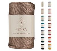 Sensy Premium 5mm 104 Yards Polyester Rope 100% Polypropylene Cord Macrame Cord 5mm Crochet Bag Cord Macrame Rope Crochet Thread Gift for Knitter (Mink)