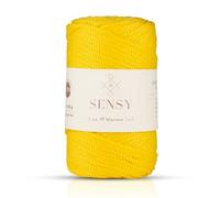 Sensy Premium 5mm 104 Yards Polyester Rope 100% Polypropylene Cord Macrame Cord 5mm Crochet Bag Cord Macrame Rope Crochet Thread Gift for Knitter (Yellow)