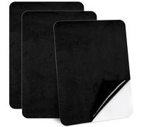 Sensylectra Microfibre Fabric, Self-Adhesive, 3 Pieces, 20 x 30 cm Patches, Self-Adhesive Fabric, Repair Patches, Self-Adhesive, Velvet Repair Patches for Car Seats, Sofa, DIY (Black)