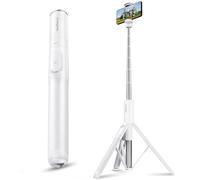 Sensyne 60" Phone Tripod, Lightweight All in One Selfie Stick Integrated with Wireless Remote Compatible with All Cell Phones for Selfie/Video Recording/Photo/Live Stream/Vlog（White）