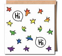 SENT WITH PRIDE Hi Hi Heartstopper - Gay Greeting Card - Approx 150mm x 150mm Premium Card 300gsm - Blank Inside - Birthday, Anniversary