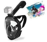 SENTAIMAO Full Snorkel Mask Full Face Snorkel Mask adult with Panoramic View/Anti-fog Anti-leak Design/Sports Camera Mount (black L/XL)