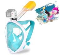 SENTAIMAO Full Snorkel Mask Full Face Snorkel Mask adult with Panoramic View/Anti-fog Anti-leak Design/Sports Camera Mount (green L/XL)