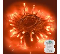 SENTAIMAO Halloween Decoration Lights,5M/50 LED Battery Operated String Lights for Indoor Outdoor Bedroom Lighting, String Lights for Autumn Party Decorations, Fireplace, Home Decor (Orange)