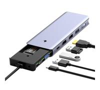 SENTANK 6 in 1 USB C Hub M.2 NVMe SSD Hard Drive Enclosure with 4K@60Hz HDMI, 3 10Gbps USB 3.0 and 100W USB C PD Charging Port Compatible with MacBook Pro/Air/Dell/Lenovo