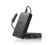 SENTANK USB Hub Powered by 14 Ports, USB Data Hub Splitter with 6 USB 3.0 Ports, 4 Charging Ports, 1 USB-C 3.0 Data Port, 1 60W PD Charging Port with Switches