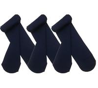 SENTELEGRI 3-Pack Girls Opaque Microfiber Tights Plain 60 Denier,Sizes 3-12 Years (5-6 Years, Navy)