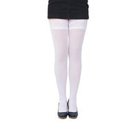 SENTELEGRI Colourful Opaque 40 Denier Microfibre Hold Ups Stockings, Sizes S-XXL (XLarge, White)
