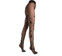 SENTELEGRI Floral Patterned Tights FLORES | Fashion Sheer Pantyhose with Flower Patterns | Black | S,M,L,XL | 20 Denier | (UK, Alpha, XL, Plus, Tall, Black)