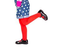 SENTELEGRI Girls Tights Plain Opaque 40 Denier, Age 2-12Years-18 Colours (Age 3-4, Red)