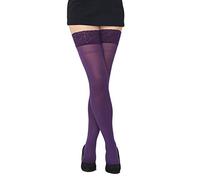 SENTELEGRI Opaque 80 Denier Microfibre Hold Ups Stockings, 9 Colours, Sizes S-XL (Medium, Purple)