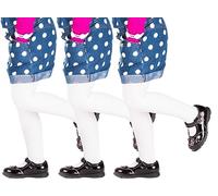 SENTELEGRI SCHOOL Girls Opaque Tights Plain 40 Denier 3-12 Years packs of 3 (as8, age, 12_years, regular, White)
