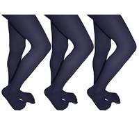 SENTELEGRI SCHOOL Girls Opaque Tights Plain 40 Denier 3-12 Years packs of 3 (as8, age, 6_years, regular, Navy)