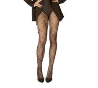 SENTELEGRI Women’s Sheer Tights Poppy - 15 Denier Floral Mesh Pantyhose with Tiny Flower Pattern - Elegant Tights - Sizes S to XL (UK, Alpha, S, Regular, Regular, Black)