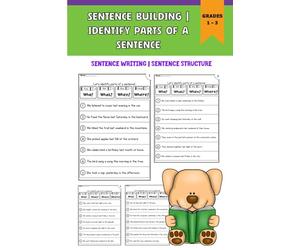 Sentence Building Workbook | Identify Parts of A Sentence | Sentence Writing | Sentence Structure