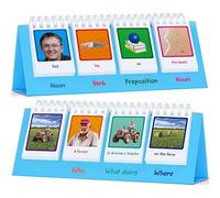 Sentence Flip Charts, 80 Double Sided Cards 40 Sentences, Learn Parts of Speech Who/What/Where Sentence Building Freestanding Flip Chart Educational Tool for Preschool Kindergarten 1st 2nd Grade