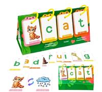 Sentence Flip Charts Sentence Building Flash Cards for Kids Literacy Educational Flip Chart Double-Sided Word Builder Cards CVC Word Language Learning Game Educational Spelling Toy for Classroom Home