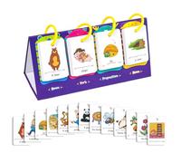 Sentence Flipping Charts Kids Early Learning Card with 80 Illustrated Flashcards Language Teaching Aid for Homeschooling Word Sentence Cards