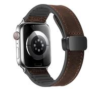 Senter 20mm Quick Release Soft Leather magnetic folding Replacement band for Garmin D2 Air X10/Bounce/vivoactive 5 Smart Watch, Dark Brown