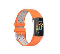 Senter Watch Band Compatible with fitbit charge 6 Bands for Women Men,Soft Sport Band Replacement Strap for fitbit charge 5 Men Women, Orange/Gray