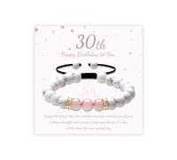 Senteria 16th 18th 21th 30th 40th 50th 60th 70th Birthday Gifts for Women Adjustable Natural Stone Healing Crystal Rope Bracelets for Women Birthday Gifts with Card for Mum Daughter Sister Grandma
