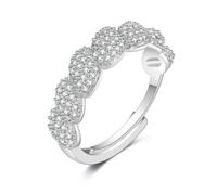 Senteria Silver Rings for Women Adjustable Rings for Women with Cubic Zirconia Twisted S925 Thumb Sterling Silver Ring for Gift