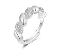 Senteria Silver Rings for Women Adjustable Rings for Women with Cubic Zirconia Twisted S925 Thumb Sterling Silver Ring for Gift