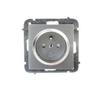 Sentia 5901752630307 Socket Single Z/U 16A with Bezels Shiny Silver 1434-56 Electro-plast Surface-Mounted