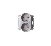 Sentia 5901752630369 Double Socket Z/U 16A IP20 Silver Electro-Plastic Stainless Steel