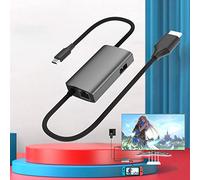 Senticam Switch TV Dock for Nintendo OLED, Portable Travel Docking Station With HDMI, USB 3.0, and Gigabit Ethernet Port (Grey)