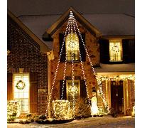 Sentik 300 LED Bright White Cascading 3.6 Metre Waterfall Lights Xmas Christmas Window Curtain Icicle Fairy Lights String Lights with 6 light sequences