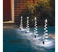 Sentik® Set of 4 Spiral Christmas Tree Path Finder Stake Lights 40 LED Outdoor Garden Festive Xmas Decoration (White)