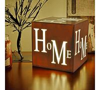 Sentik® Shabby Chic 3 LED Warm White Light Up HOME or LOVE Light Box Cube Christmas Xmas Festive Decoration (Home (20x20cm))