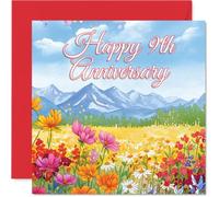 Sentimental 9th Anniversary Card, Celebrate Nine Wonderful Years