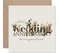 Sentimental Anniversary Card - Elegant Florals and Gold Accents - Warm Wishes for a Special Couple - Thoughtful Anniversary Keepsake - 145mm Square, Envelope Included
