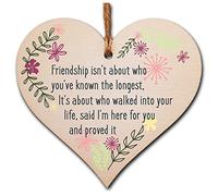 Sentimental Friendship Gift Plaque - Wooden Heart Hanging Sign with Uplifting Message - Best Friend, Colleague or BFF Present - Rustic Twine, Ready to Post - Thoughtful Keepsake, 10x10cm