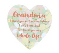 Sentimental Message for Grandma on a Heart-shaped Novelty Coaster - Unique Birthday Gift - Made in UK