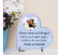 Sentimental Personalised Best Friend Freestanding Heart Plaques for Birthdays, Humorous Custom Friendship Plaque For Besties, Colleagues (Colleagues, Acrylic - Small - 85mm x 80mm)