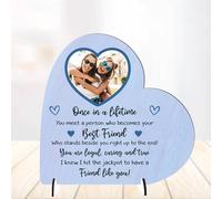 Sentimental Personalised Best Friend Freestanding Heart Plaques for Birthdays, Humorous Custom Friendship Plaque For Besties, Colleagues (In a Lifetime, MDF Wood - Small - 85mm x 80mm)