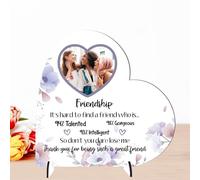 Sentimental Personalised Best Friend Freestanding Heart Plaques for Birthdays, Humorous Custom Friendship Plaque For Besties, Colleagues (Hard to Find, MDF Wood - Small - 85mm x 80mm)