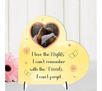 Sentimental Personalised Best Friend Freestanding Heart Plaques for Birthdays, Humorous Custom Friendship Plaque For Besties, Colleagues (Love The Nights, MDF Wood - Small - 85mm x 80mm)