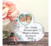 Sentimental Personalised Best Friend Freestanding Heart Plaques for Birthdays, Humorous Custom Friendship Plaque For Besties, Colleagues (Never Apart, Acrylic - Medium - 135mm x 130mm)