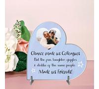 Sentimental Personalised Best Friend Freestanding Heart Plaques for Birthdays, Humorous Custom Friendship Plaque For Besties, Colleagues (Colleagues, Acrylic - Medium - 135mm x 130mm)
